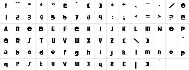 Bald Buety Regular Character Map Bald Buety Regular Character Map