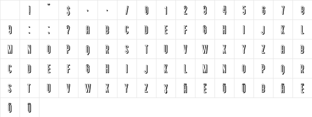Bungler Light Regular Character Map Bungler Light Regular Character Map