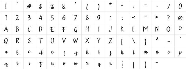 a Adistro Regular Character Map