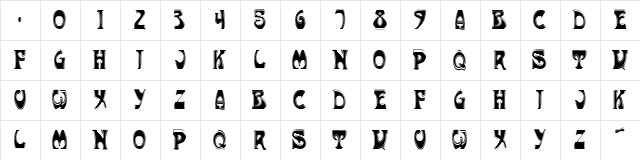 NouveauUneInline Regular Character Map