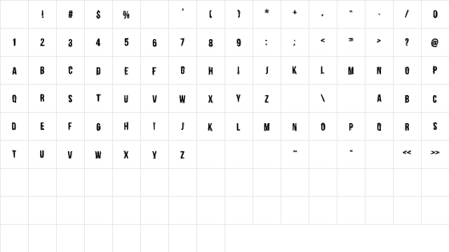 Beboline Medium Character Map