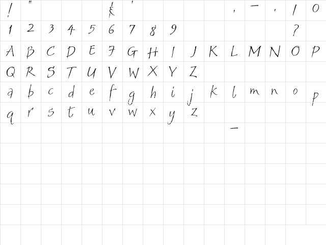 Sandals Regular Character Map Sandals Regular Character Map