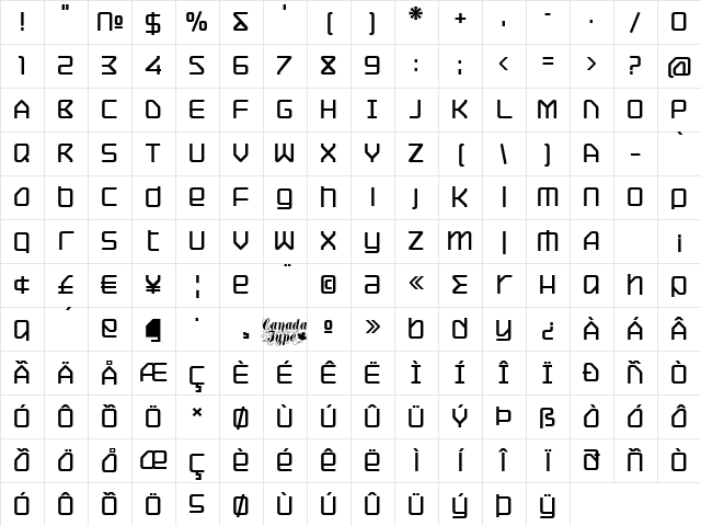 Hydrogen Bold Character Map Hydrogen Bold Character Map