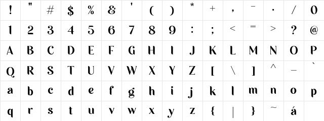Saphira DEMO Regular Character Map Saphira DEMO Regular Character Map