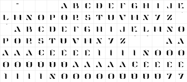 ValkDisplay Regular Character Map ValkDisplay Regular Character Map