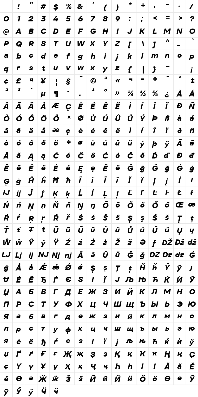TT Firs Text Trial Bold Italic Character Map TT Firs Text Trial Bold Italic Character Map