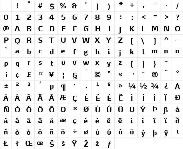 MaxDemiSerifTF-Bold Regular Character Map MaxDemiSerifTF-Bold Regular Character Map
