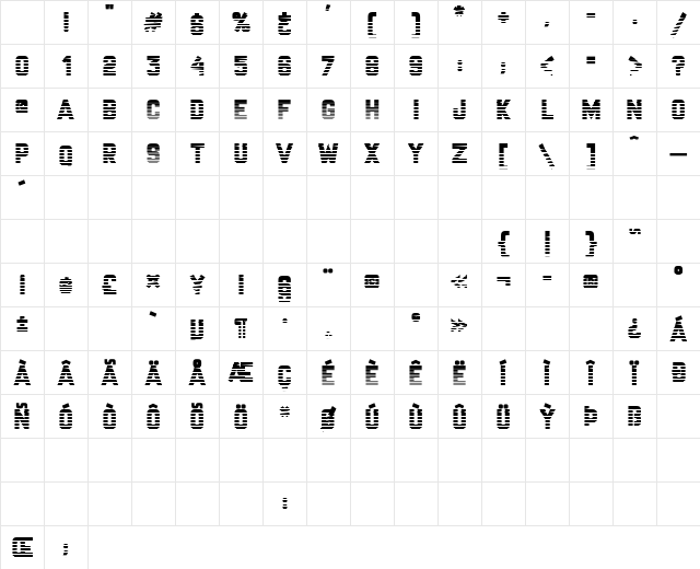 Championship Regular Character Map