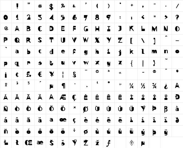 Bebedot Black Character Map