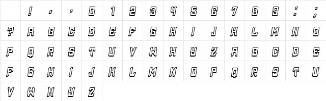 Assyrian 3D Italic Character Map Assyrian 3D Italic Character Map