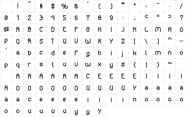 ECHOSHIFT Regular Character Map ECHOSHIFT Regular Character Map