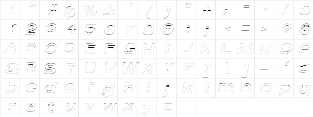 AverageOutline Italic Character Map