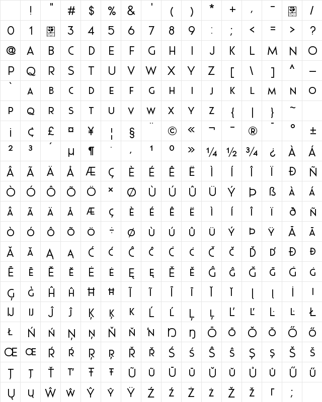 Pages Grotesque Demo Regular Character Map