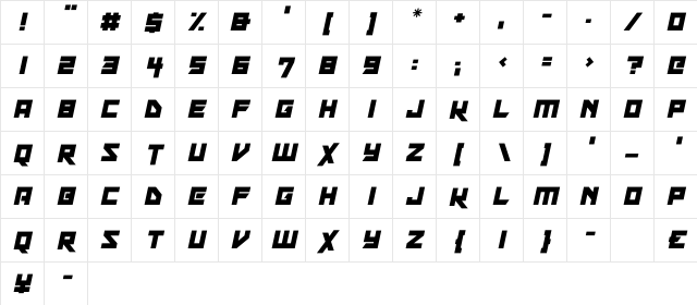 Xen Galaxy Italic Character Map Xen Galaxy Italic Character Map