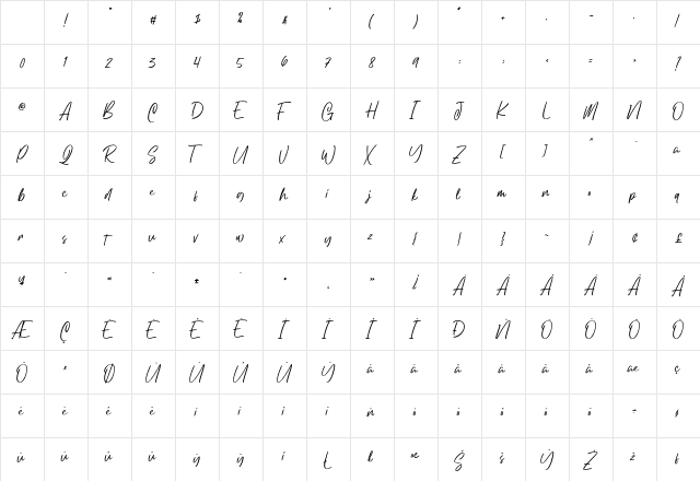 Northgate Regular Character Map Northgate Regular Character Map