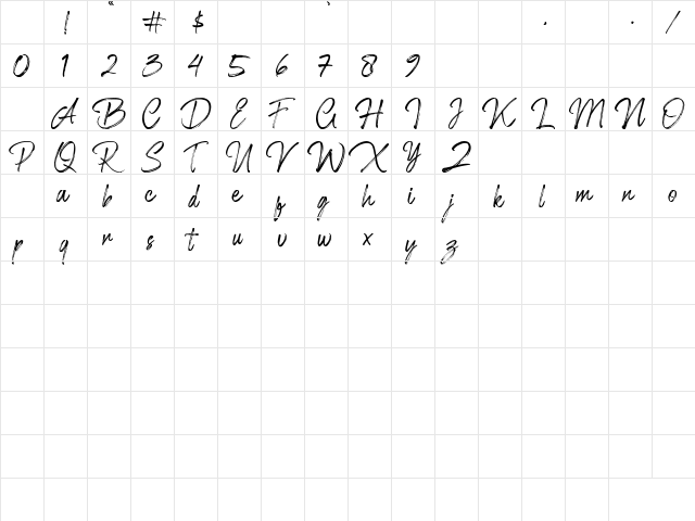 Shillentta Personal Use Only Regular Character Map