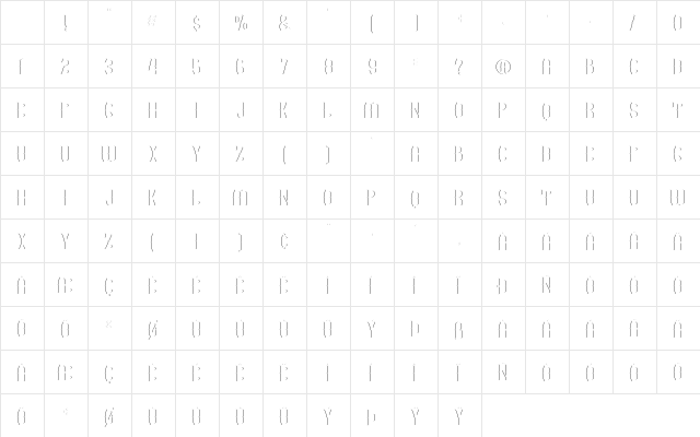 GRAM 02 Regular Character Map