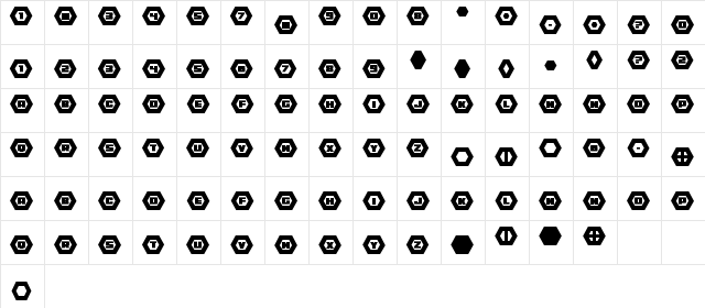 HeXkEy Expanded Regular Character Map HeXkEy Expanded Regular Character Map