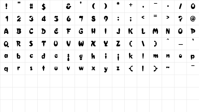 AveralSSK Regular Character Map