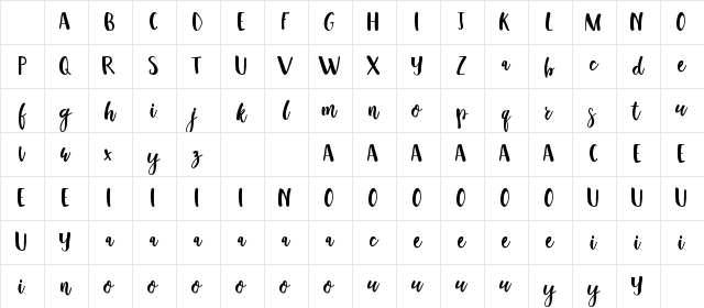 Oppy Sahra Demo Regular Character Map Oppy Sahra Demo Regular Character Map