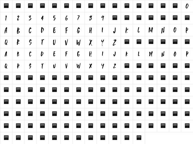 Jungle Jam - Demo Regular Character Map Jungle Jam - Demo Regular Character Map