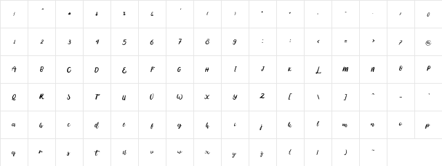 I_Love_January Regular Character Map