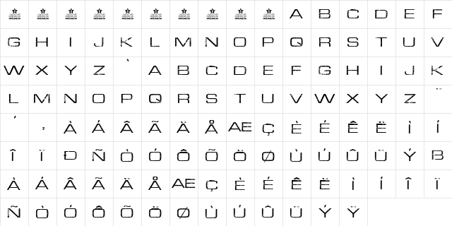 AURORA Regular Character Map