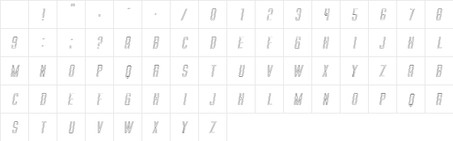 Trio Italic Character Map Trio Italic Character Map