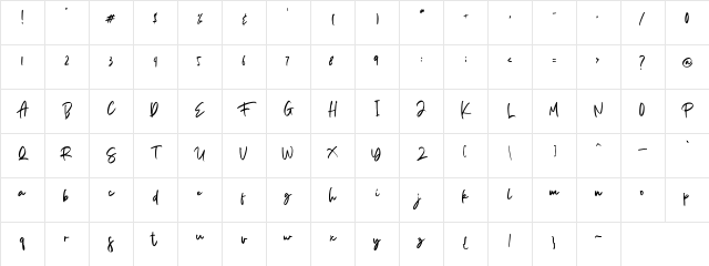 Aedesty Regular Character Map Aedesty Regular Character Map