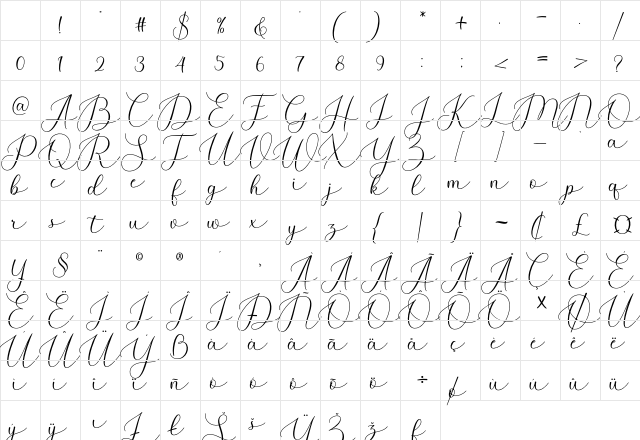 Montens Regular Character Map