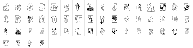 Abcdaire Enfantin Regular Character Map