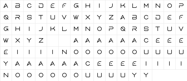 Gerth Demo Regular Character Map Gerth Demo Regular Character Map