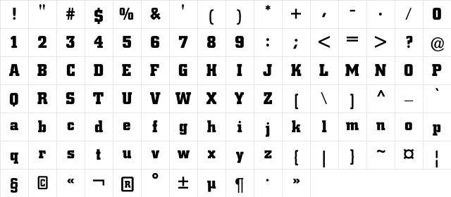 a_CityNovaRg Bold Character Map a_CityNovaRg Bold Character Map
