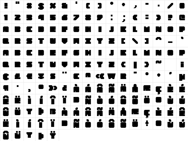Novum ExtraBold Character Map