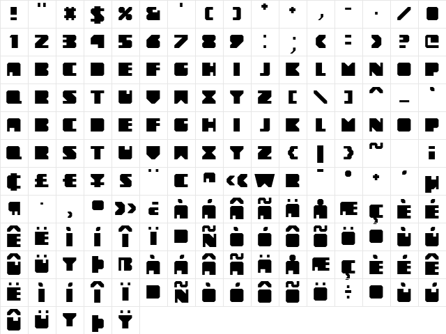 Novum Regular Character Map