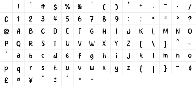 Happy Selfie Regular Character Map Happy Selfie Regular Character Map
