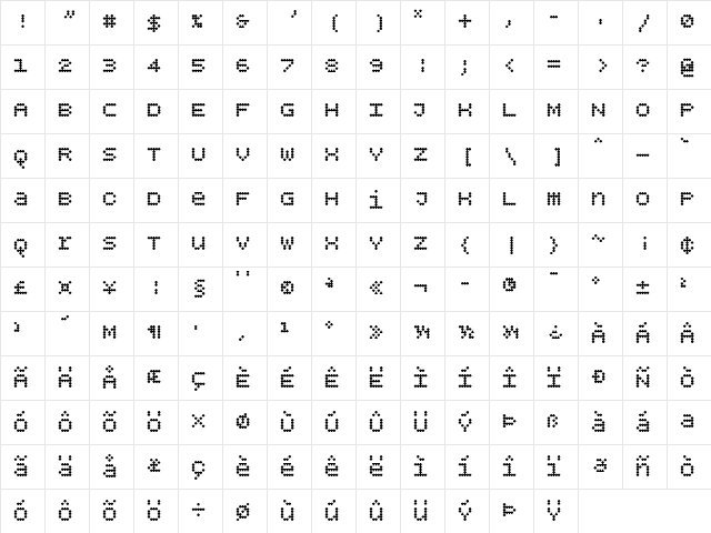 BPdotsUnicasePlus Bold Character Map BPdotsUnicasePlus Bold Character Map