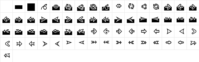 BixBats LT Std Arrow Regular Character Map