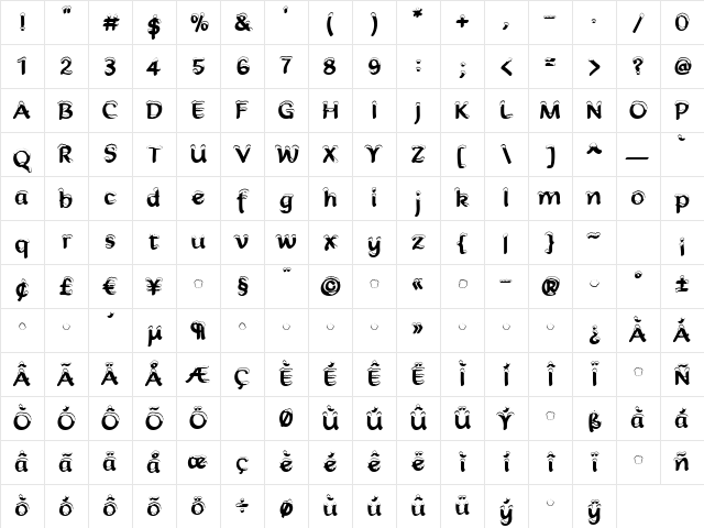XMAS4_MA Regular Character Map XMAS4_MA Regular Character Map