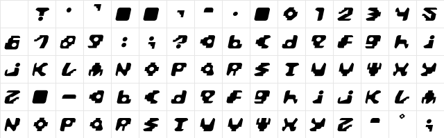 Paccer Italic Character Map Paccer Italic Character Map