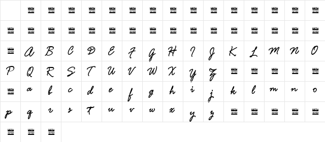 Hamline Demo Regular Character Map