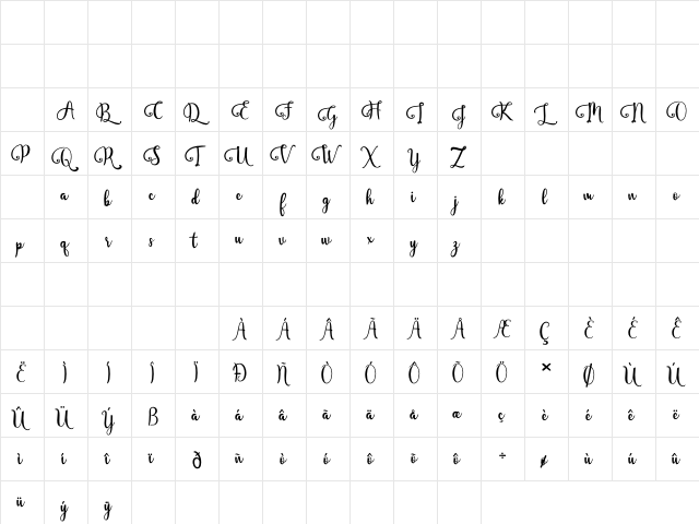 Javinka Alternate Regular Character Map Javinka Alternate Regular Character Map