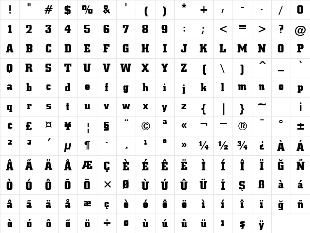 00414 Regular Character Map
