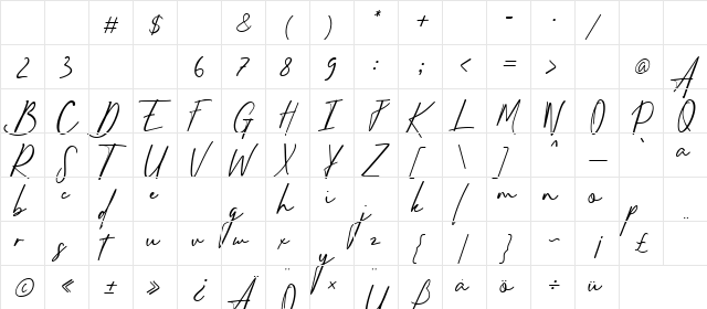 Sydhartta Regular Character Map Sydhartta Regular Character Map