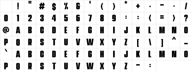 Navada Demo Regular Character Map Navada Demo Regular Character Map