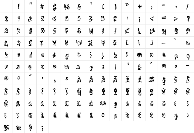 F2FZakkGlobe LT Std Regular Character Map