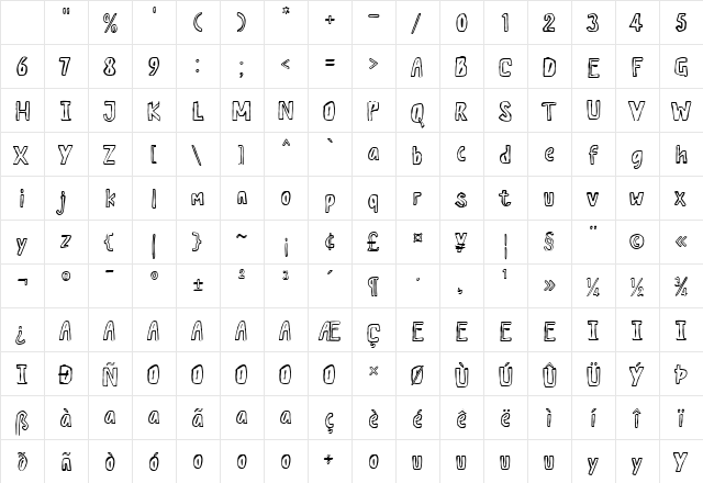 Stone Old - Demo Regular Character Map Stone Old - Demo Regular Character Map