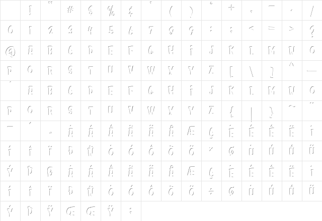 Kids Zone Inner Regular Character Map
