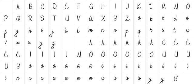 Moody Star Demo Regular Character Map Moody Star Demo Regular Character Map