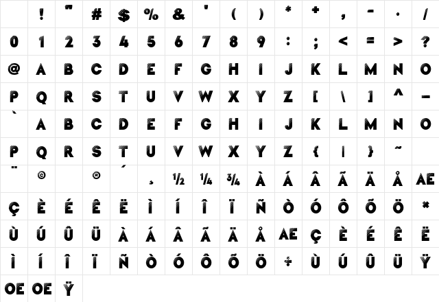 Nuvel Regular Character Map